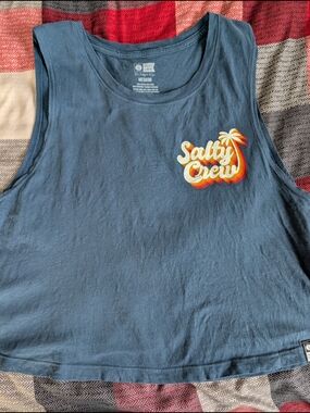 Salty Crew Blue Tank with Retro Logo